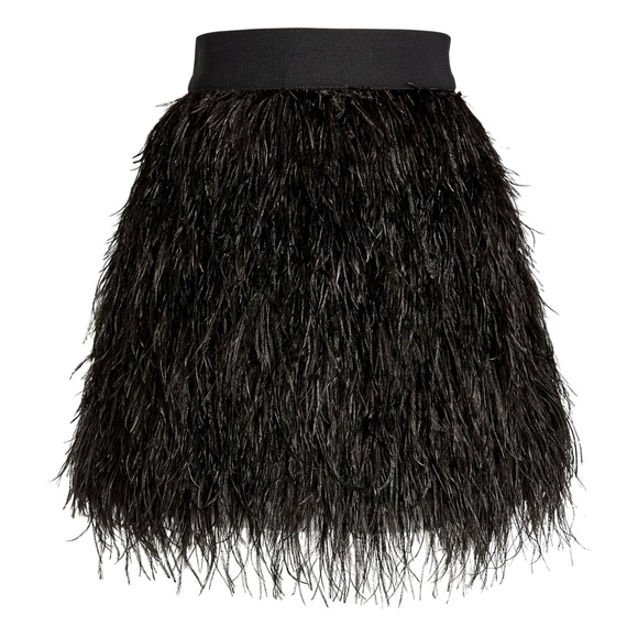 New! ALICE + OLIVIA Cina Ostrich Feather Mini Skirt - Picture 2 of 10